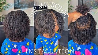 HOW TO  DIY MICROLOCS INSTALLATION PART 2 🌱  Braided root amp Two Strand Twist Method [upl. by Ladd705]