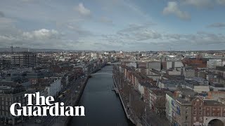 Coronavirus drone footage shows empty streets of Dublin in lockdown [upl. by Ogilvy161]