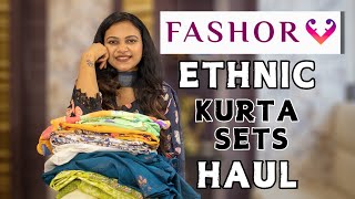 Fashor Kurta Set Haul  Best Ethnic Kurta Sets  Basic With Divya [upl. by Quillon763]