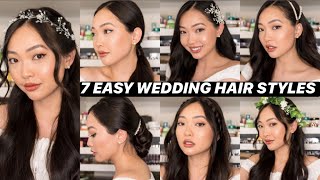 7 EASY DIY BRIDAL HAIR STYLES  Wedding Week Series Episode 1 [upl. by Ysiad337]