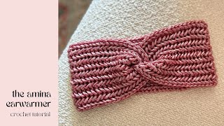 Amina Earwarmer Single Strand Version  crochet tutorial [upl. by Anirahc]