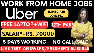 Uber HiringLive testWork From Home Jobs12th Pass jobOnline jobs at Home 2024 [upl. by Dachia]