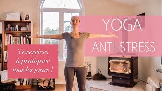 3 exercices de yoga antistress à pratiquer chaque jour avec MARYSE LEHOUX [upl. by Akinaj]