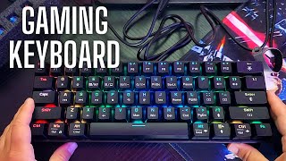 Compact gaming keyboard with LED lights [upl. by Ahsinauq909]