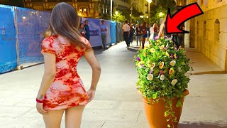 Bushman Prank This Bush Scares Everyone in Madrid [upl. by Walling]