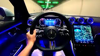 2022 Mercedes C Class AMG  NIGHT Drive C220d FULL Review Interior Exterior [upl. by Adnarim]