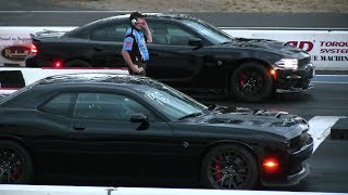 SoWhos Quickest  Hellcat Charger or Challenger drag racing [upl. by Asilegna759]