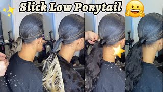 👏Sleek Low Ponytail On Thick Natural Hair  Mix Highlight Color  No Heat Tutorial FtUlaHair [upl. by Targett717]