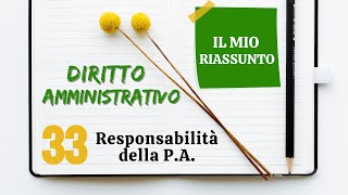 Diritto Amministrativo  Capitolo 33 responsabilità della PA [upl. by Pentha]