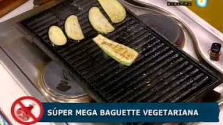 Recetas sin carne Baguette gigante vegetariana [upl. by Francklyn]