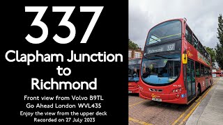 【London Bus 2023】337 Clapham Junction to RichmondFront ViewLondon GeneralLondon Bus [upl. by Scoter732]