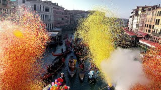 Carnevale di Venezia 2024  Il corteo acqueo sul Canal Grande con la Pantegana 🎭Venice Carnival 2024 [upl. by Machute]