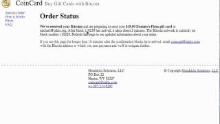 Buy Pizza with Bitcoins using CoinCard [upl. by Lieberman]