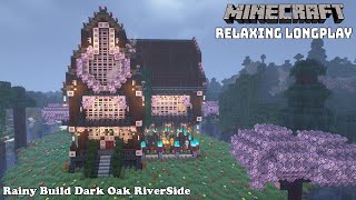 Rainy Build Riverside Cottage House  Minecraft Relaxing Longplay  No Commentray [upl. by Hartfield]