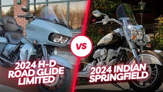 2024 Harley Davidson Road Glide Limited VS 2024 Indian Springfield [upl. by Aneeg]