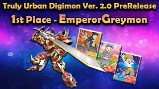 Truly Urban  Digimon Version 20 PreRelease  1st Place  EmperorGreymon BT18 [upl. by Ahsier]