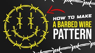 HOW TO CREATE A BARBED WIRE PATTERN IN ADOBE ILLUSTRATOR [upl. by Afrika]