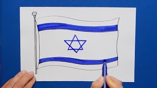 How to draw the National Flag of Israel [upl. by Merfe224]