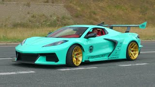 Modified Cars Leaving ULTRACE 2024  Liberty Walk Corvette Tuner BMWs Mansory Urus Silva S13 [upl. by Ahsaei]