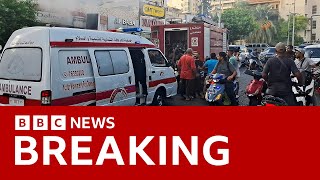 Walkietalkies explode in Lebanon day after pager blasts  reports  BBC News [upl. by Otrebogir609]