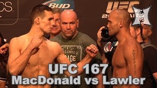 UFC 167 Rory MacDonald  Robbie Lawler Weighin amp Staredown HD [upl. by Merete]