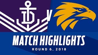 Match Highlights Fremantle v West Coast  Round 6 2018  AFL [upl. by Animas]