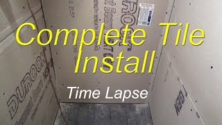 Complete bathroom shower install time lapse start to finish [upl. by Eadahc]