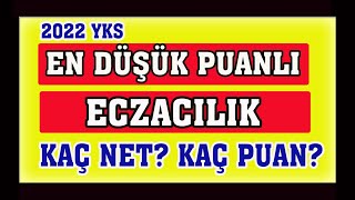 en düşük puanlı eczacılık kaç net kaç puan 2022 [upl. by Aiekat954]