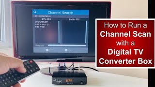 Digital TV Converter Boxes Run a channel scan  Auto program for over the air antenna channels [upl. by Hayden]