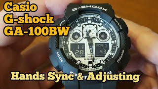 Casio GSHOCK Hands Setting GA100BW Caliber 5081 G Shock Time Adjust G Shock Time setting [upl. by Cathrin]