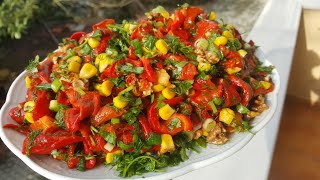 YOK BOYLE BİR LEZZET KIRMIZI KÖZ BİBER🌶 SALATASI FAVORİ SALATALARIM DAN KENDİSİ😋😘🥀🥀🥀🥀🥀 [upl. by Liliane]