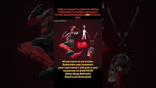 Deadpool X Wolverine Giveaway Sunscribe add BARMARSANJR on Fortnite and deadpool skibidi [upl. by Blakely709]