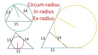 Formula Circumcircle Incircle and Excircle and their radii [upl. by Florenza]