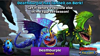 Unique Seasonal Hybrid Dragon Deathburple Max Level 180 Titan  Dragons  Rise of Berk [upl. by Ryley]