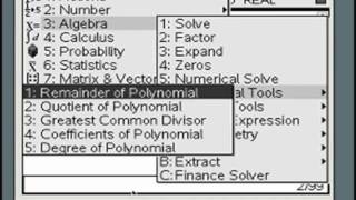 TINspire MiniTutorials Polynomial Division [upl. by Gisele]