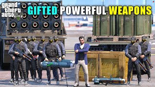 GTA 5  MICHAEL PRESIDENT GIFTED POWERFUL WEAPONS TO SECURITY [upl. by Auoh]