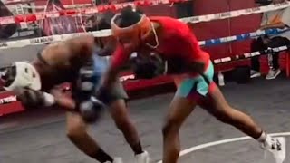 Jaron Ennis KNOCKS OUT his Sparring Partner ahead of his Fight with Terence Crawford former opponent [upl. by Yila]