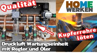 DIY Druckluftwartungseinheit mit Öler und Schnellkupplungen [upl. by Cavallaro]