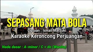 SEPASANG MATA BOLA KARAOKE KERONCONG NADA WANITA  Aminor atau C  do [upl. by Atisusej]