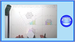 PROIEZIONI ORTOGONALI PRISMA BASE ESAGONALE SEZIONATO DA PIANO INCLINATO es n° 2  701 [upl. by Bathsheba]