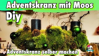 Kranz aus Moos selber machen  Adventskranz aus Naturmaterial mit Moos Kugeln amp Zapfen 🎄 [upl. by Basset]