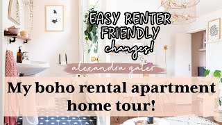 My cozy rental apartment home tour  Boho eclectic style [upl. by Omora]