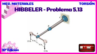 Problema 513 TORSIÓN Mecánica de Materiales Hibbeler 10 [upl. by Ylek]