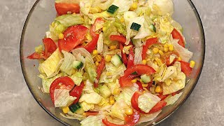 Ratz Fatz Eisbergsalat mit Tomaten als ideale Grillbeilage Ich werde nie müde den Salat zu essen [upl. by Silberman629]