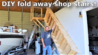 DIY folding shop stairs a real room saver 654 [upl. by Rehpatsirhc39]