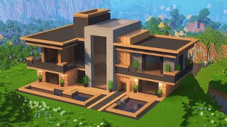 Large Modern House  Minecraft Tutorial [upl. by Nadruoj]