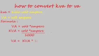 how to convert kva to va  electrical calculation [upl. by Nali334]