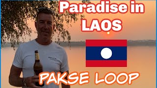 LAOS Waterfalls  Swimming Holes  Drinks with the locals PAKSE LOOP [upl. by Juliane]