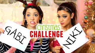 Christmas Twin Challenge With NikiAndGabiBeauty [upl. by Proffitt]