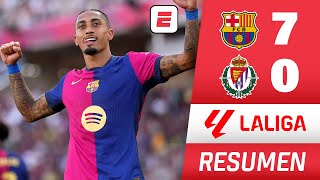 BARCELONA fue una APLANADORA le metió grosera goleada 70 al VALLADOLID y suma 12 puntos  La Liga [upl. by Janek275]